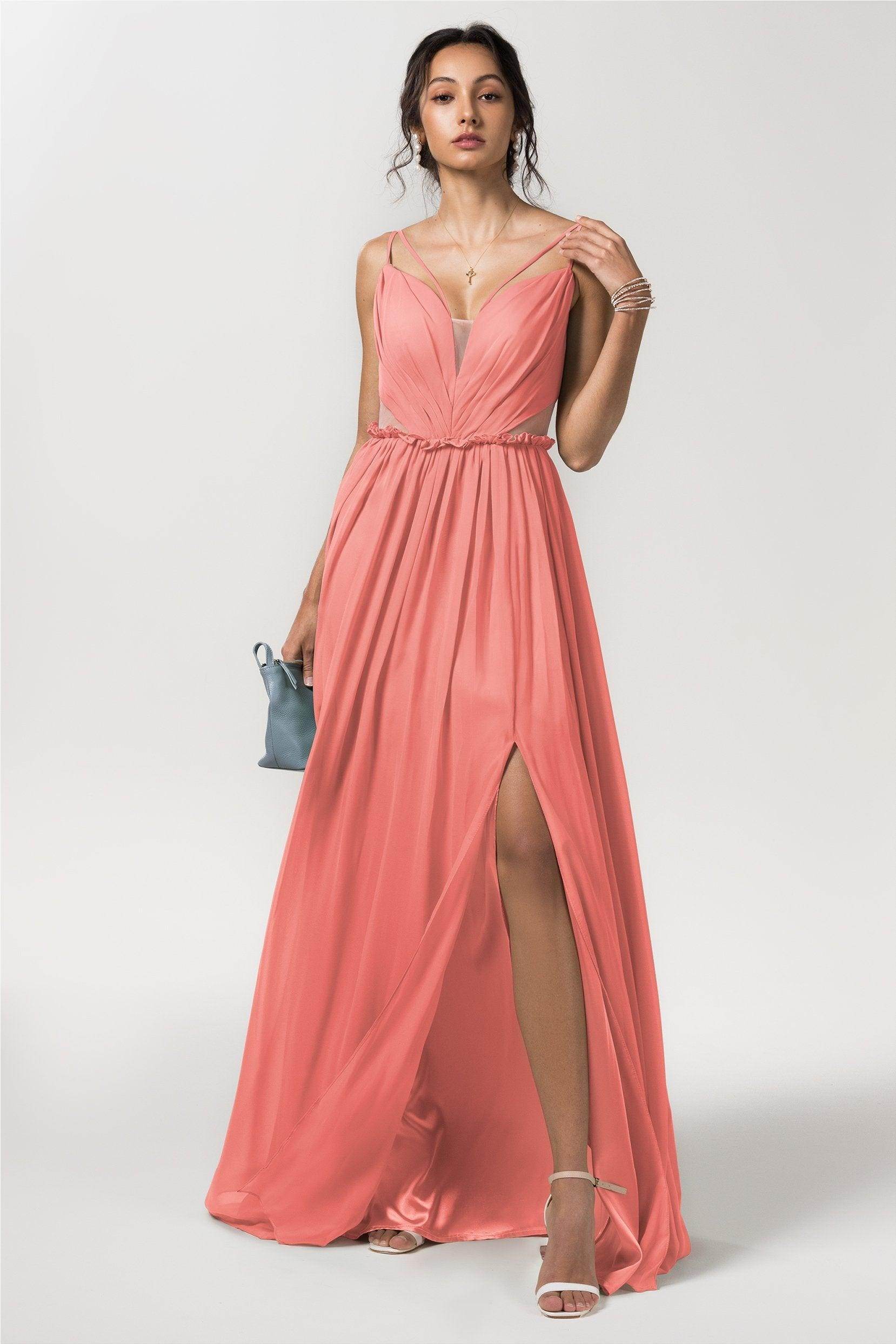 A-Line Floor Length Chiffon Bridesmaid Dress Formal Dresses CB0564 - COCOMELODY